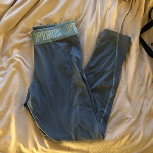 Grey and Turquoise PINK Leggings Large